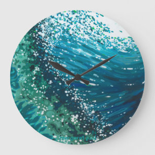 Round Coastal Wave Clock by Margaret Juul