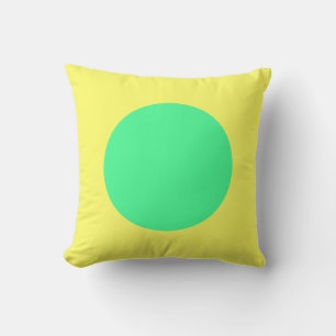Round Colors - Mint Green and Lt Yellow Cushion