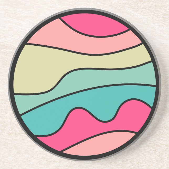 Round Colour Abstract 160422(01) Coaster (Front)