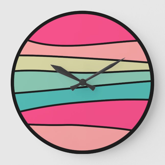 Round Colour Abstract 160422(03) Large Clock (Front)