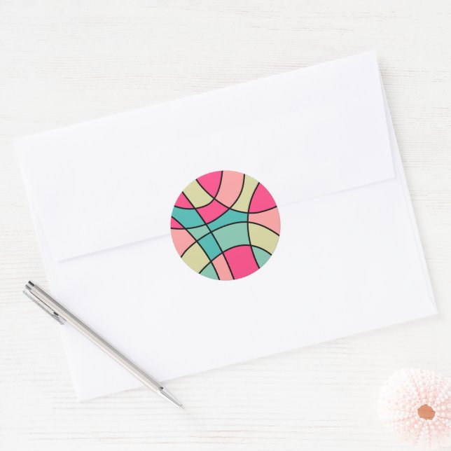 Round Colour Abstract 160422(06) Classic Round Sticker (Envelope)