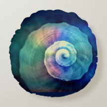 Round Colourful Snail Shell Throw Pillow