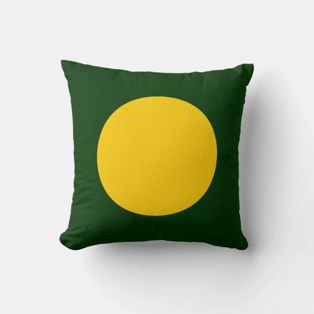 Round Colours - Amber and Dk Green Cushion (Front)