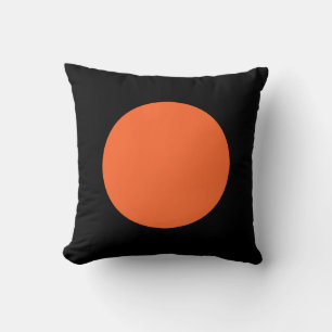 Round Colours - Autumn Orange and Black Cushion