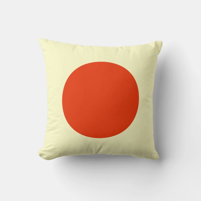 Round Colours - Brick Red and Pale Yellow Cushion (Front)