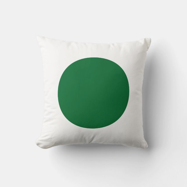 Round Colours - Forest Green and White Cushion (Front)