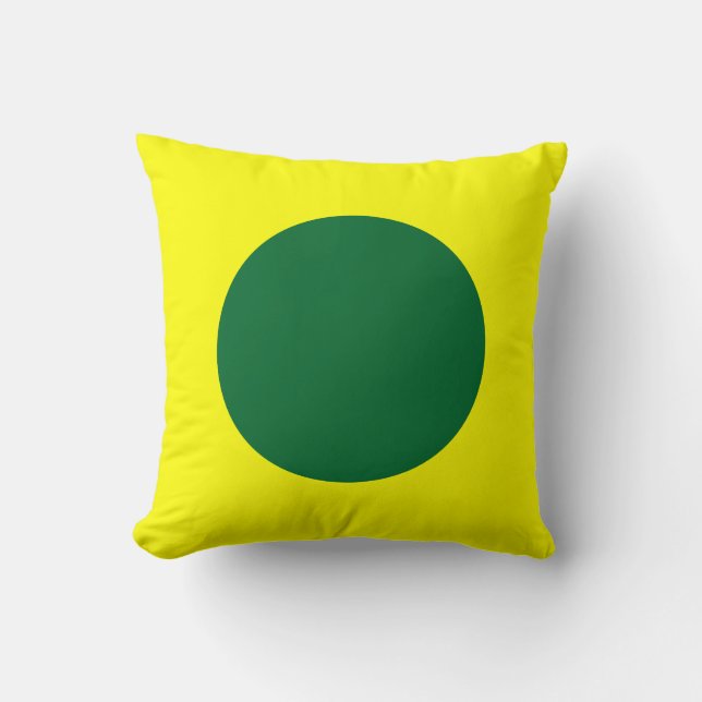 Round Colours - Forest Green and Yellow Cushion (Front)