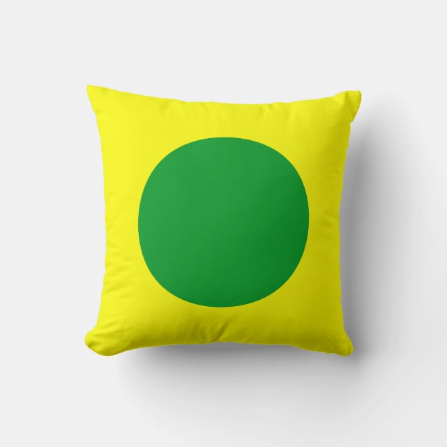 Round Colours - Grass Green and Yellow Cushion (Front)