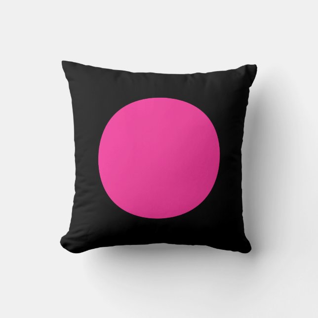 Round Colours - Hot Pink and Black Cushion (Front)