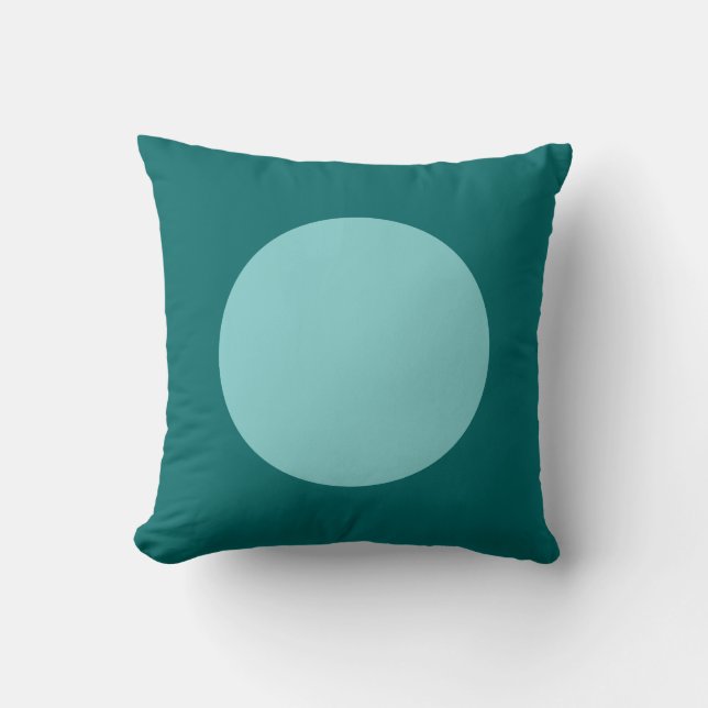 Round Colours - Lt Blue Green and Moss Green Cushion (Front)