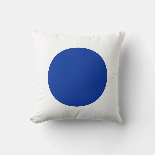 Round Colours - Navy Blue and White Cushion (Front)