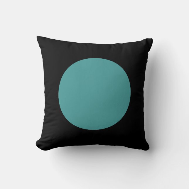 Round Colours - Ocean Green and Black Cushion (Front)