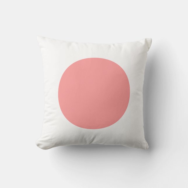 Round Colours - Soft Pink and White Cushion (Front)