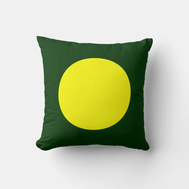 Round Colours - Yellow and Dk Green Cushion (Front)