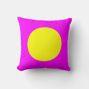 Round Colours - Yellow and Magenta Cushion