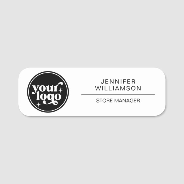 Round Company Logo & Employee Name Name Tag (Front)