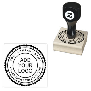 Round company name and URL custom logo template Rubber Stamp