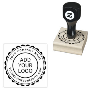 Round company name and URL custom logo template Rubber Stamp