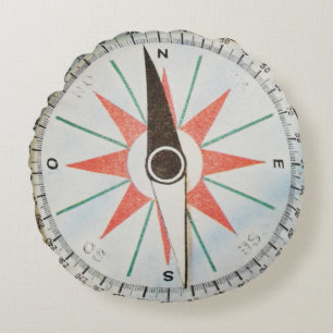 Round compass sea adventure cover cushion