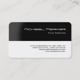Round Corner Black Grey White Professional Modern Business Card