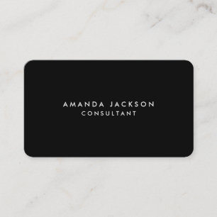 Round Corner Black Professional Trendy Business Card