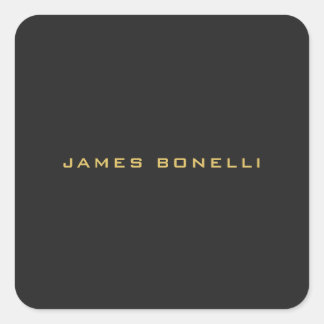 Round Corner Grey Gold Colour Professional Square Sticker