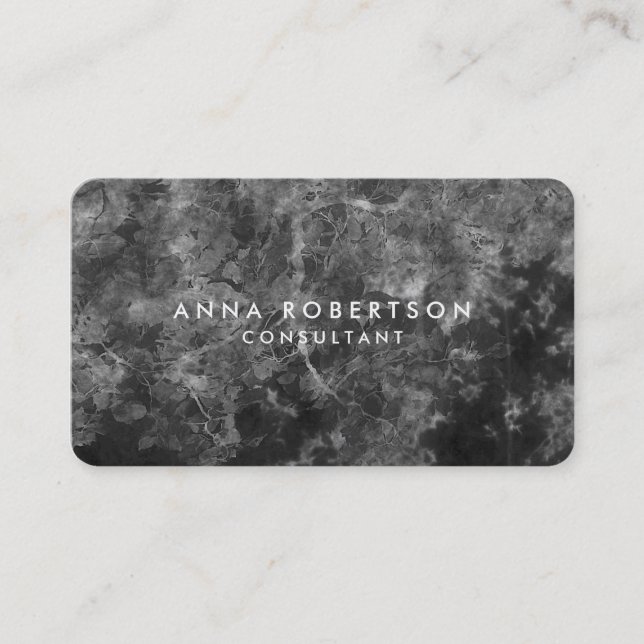 Round Corner Grey Professional Trendy Business Card (Front)