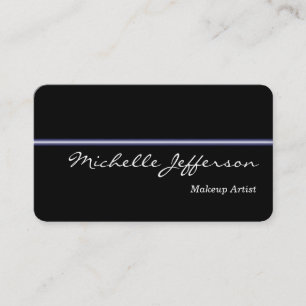 Round Corner Makeup Artist Black Business Card