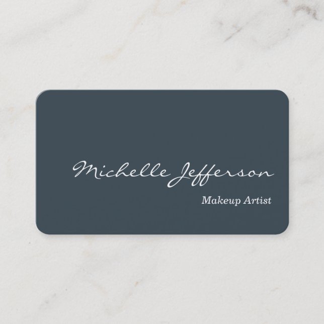 Round Corner Makeup Artist Charcoal Business Card (Front)