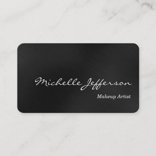 Round Corner Makeup Artist Grey Business Card (Front)