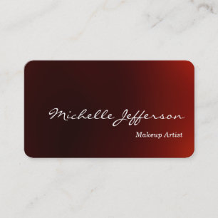 Round Corner Makeup Artist Red Business Card