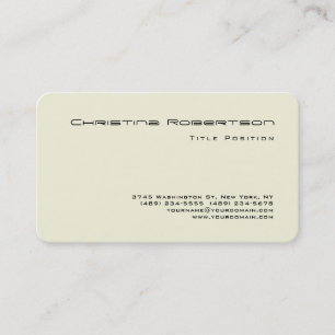 Round Corner Minimalist Charming Beige Business Card