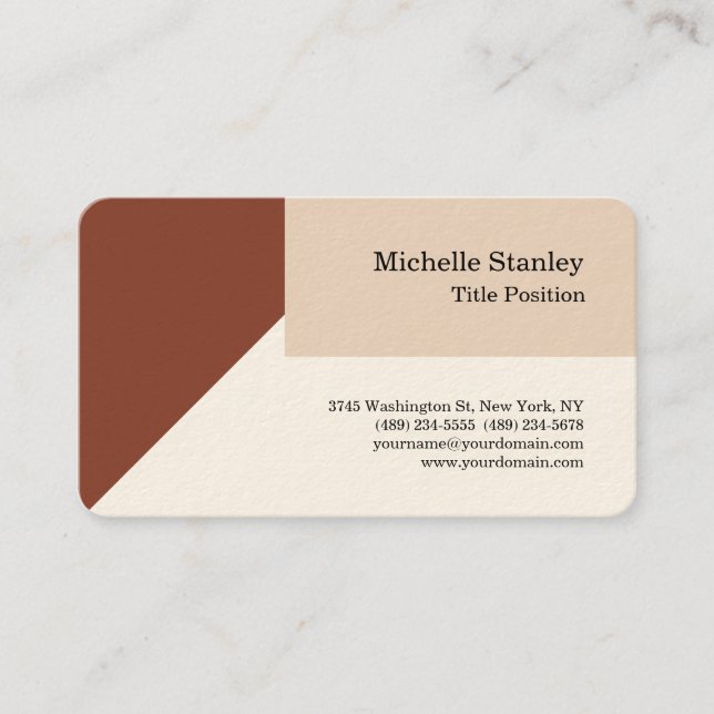 Round Corner Signature Cream Modern Minimalist Business Card (Front)