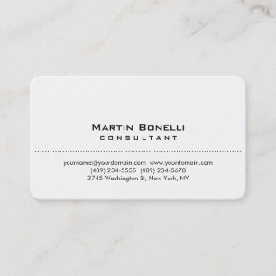 Round Corner White Simple Consultant Business Card