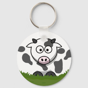 Round Cow Key Ring