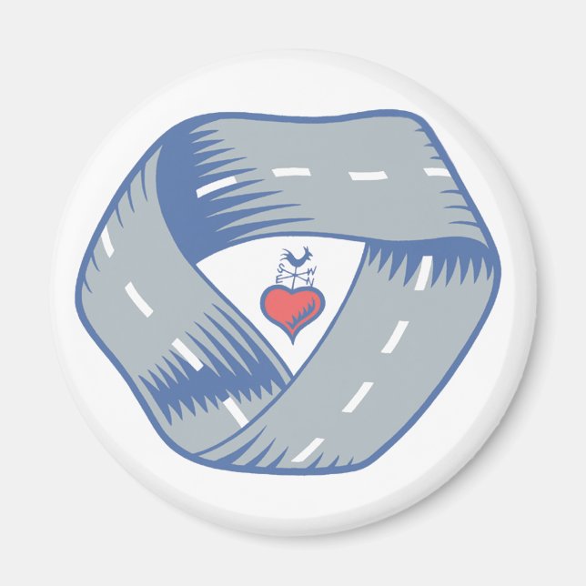 Round CR Road Logo Magnet (Front)