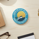 Round Cruise Cabin Door Personalised Name Magnet<br><div class="desc">This design may be personalised in the area provided by changing the photo and/or text. Or it can be customised by clicking Personalise this Template and then choosing the click to customise further option and delete or change the colour of the background, add text, change the text colour or style,...</div>