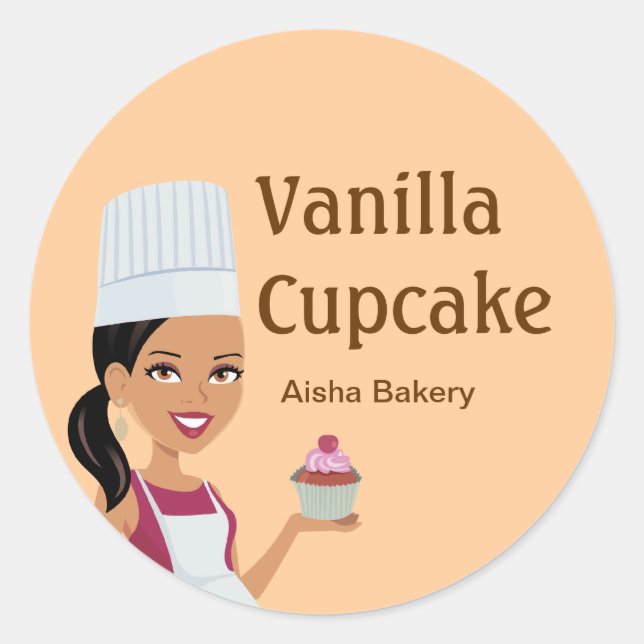 Round Cupcake Label & Character Art #1 (Front)