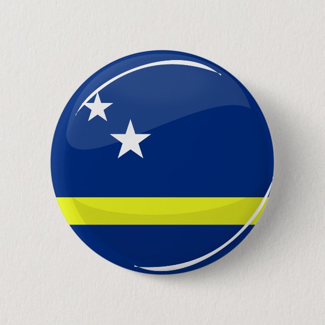 Round Curacao flag 6 Cm Round Badge (Front)