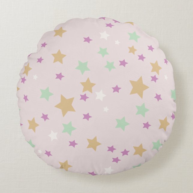 Round cushion with star design. (Front)