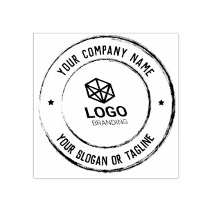 Round Custom Business Logo Promotional Rubber Stamp