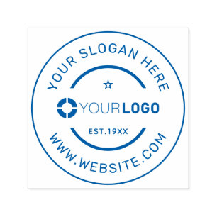 Round custom logo branded promotional self-inking stamp