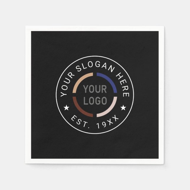 Round Custom Logo Business Branded  Napkin (Front)