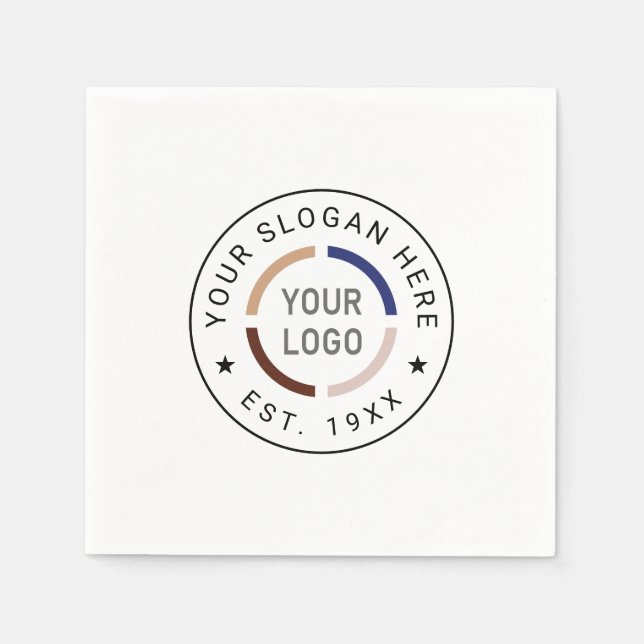 Round Custom Logo Business Branded  Napkin (Front)