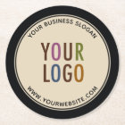 Round Custom Pulpboard Paper Coasters Company Logo