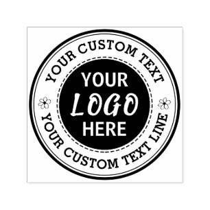 Round Custom Text With Logo Self-inking Stamp