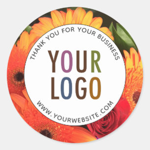 Round Custom Thank You Stickers with Logo & Photo