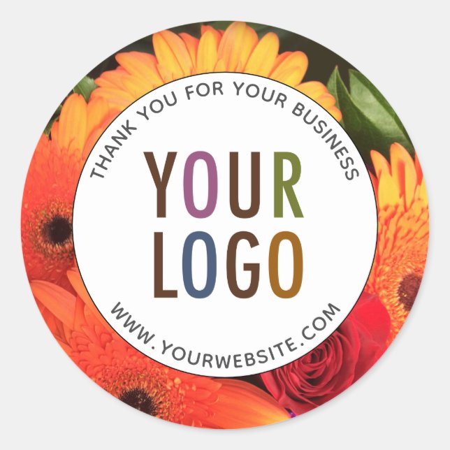 Round Custom Thank You Stickers with Logo & Photo (Front)