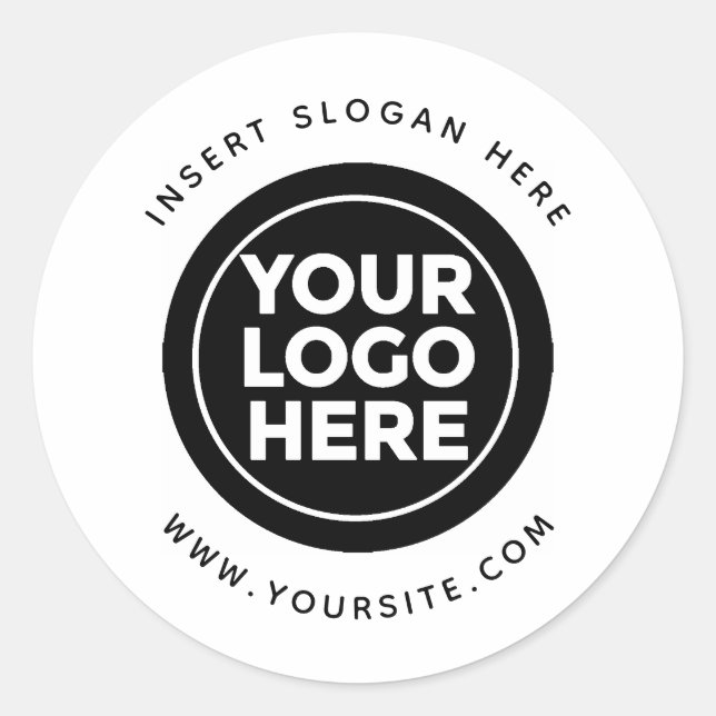 Round Custom Your Company Logo Classic Round Sticker (Front)