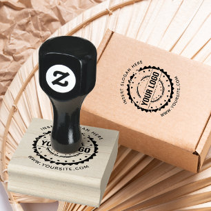 Round Custom Your Company Logo Rubber Stamp